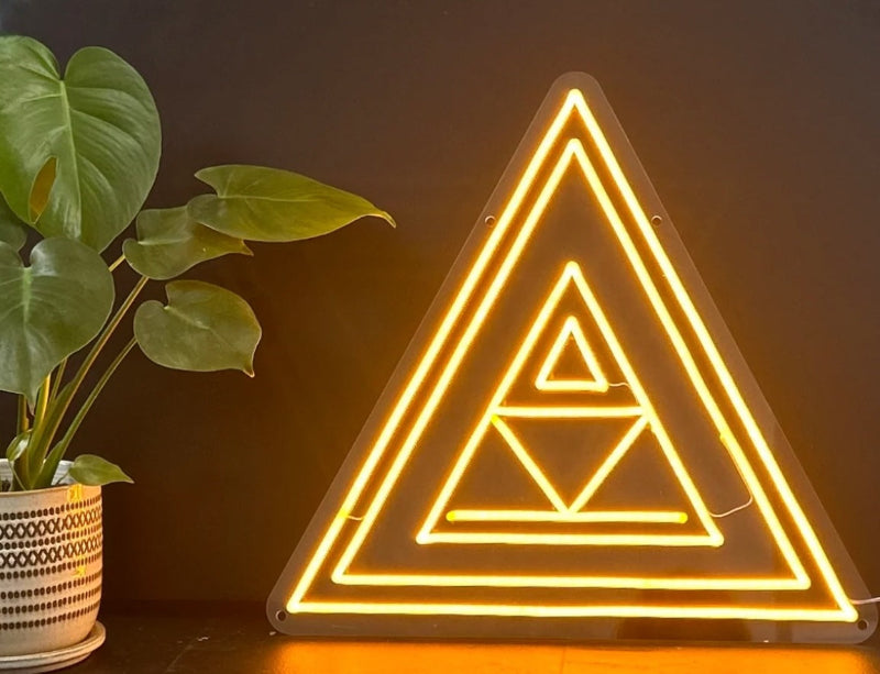 stillness triangle neon sign