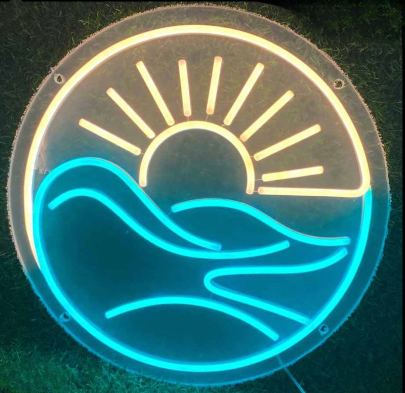 sunny waves neon sign