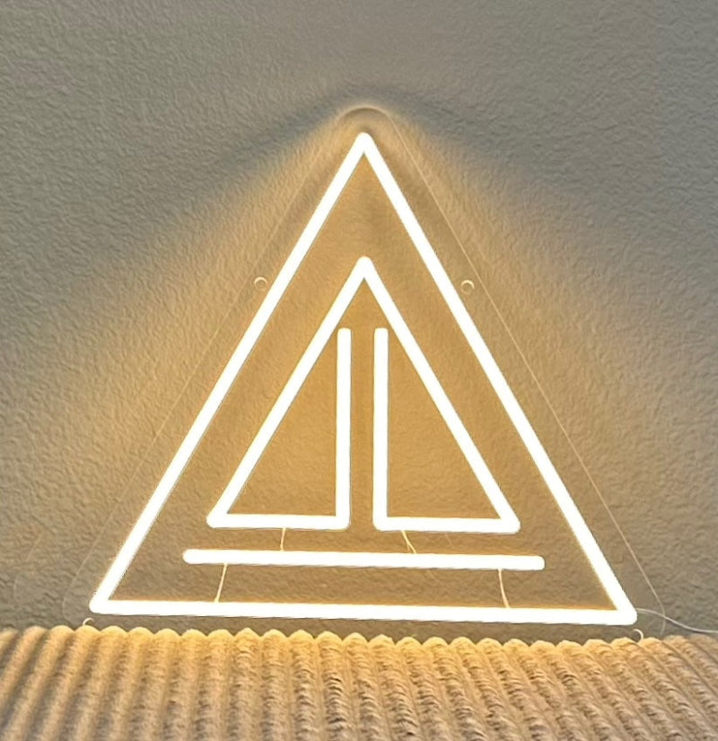 centered balance triangle neon sign