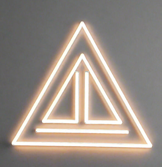 centered balance triangle neon sign