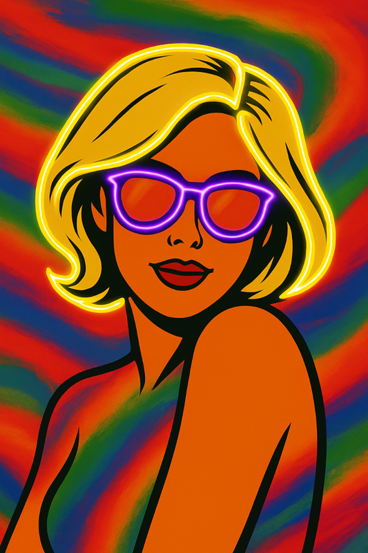 color me proud neon girl pop art