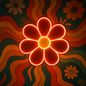 daisy dazed flower neon wall art