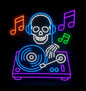 deadly beats dj skull neon sign