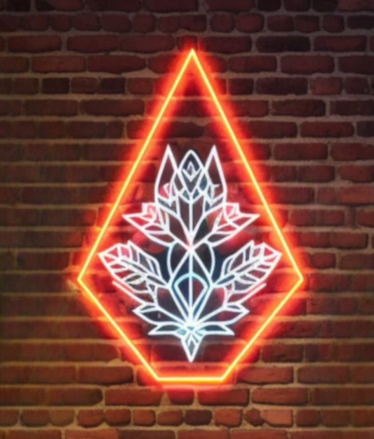 diamond soul geometric neon sign