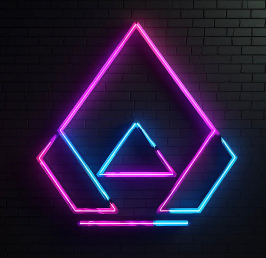 flight mode geometric neon sign