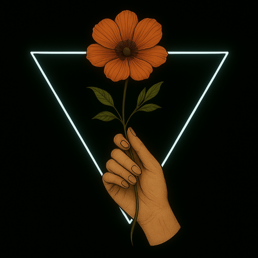 handed down flower triangle neon wall art