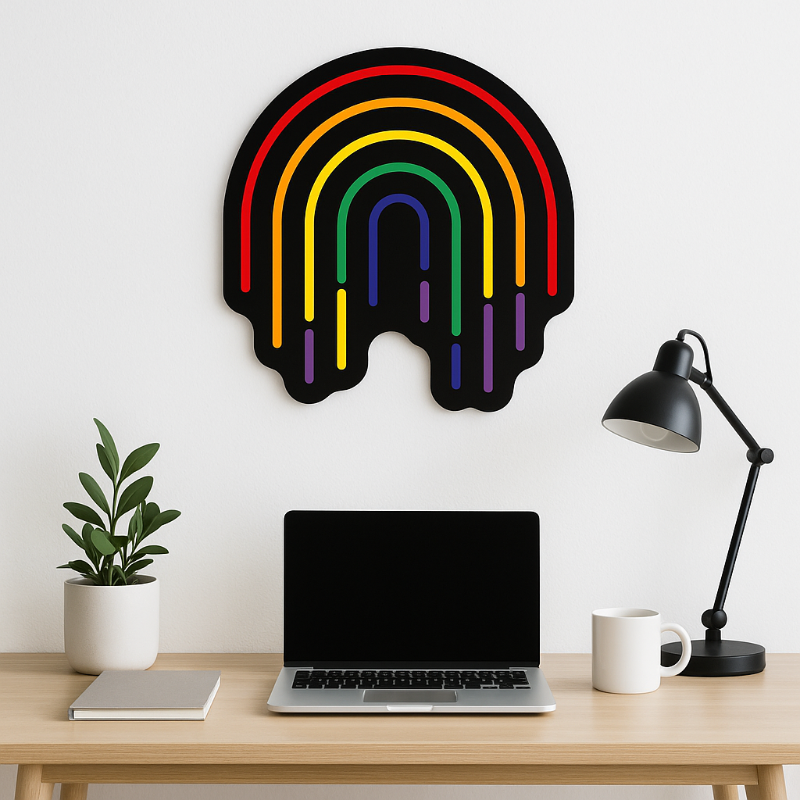melted rainbow neon sign 