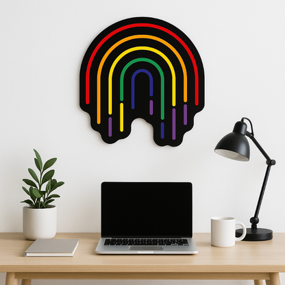 melted rainbow neon sign 