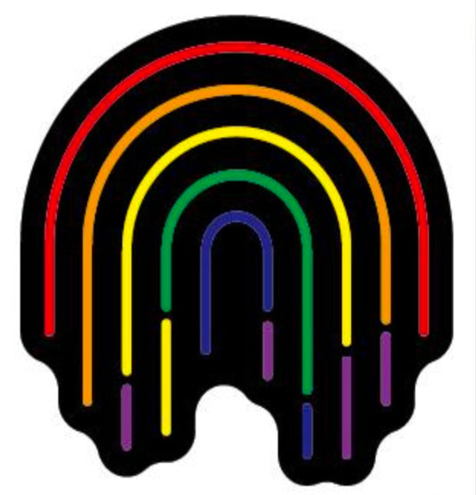 melted rainbow neon sign