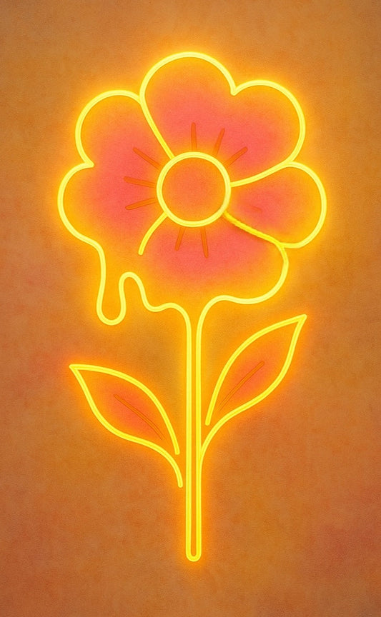 melting blooms flower neon sign