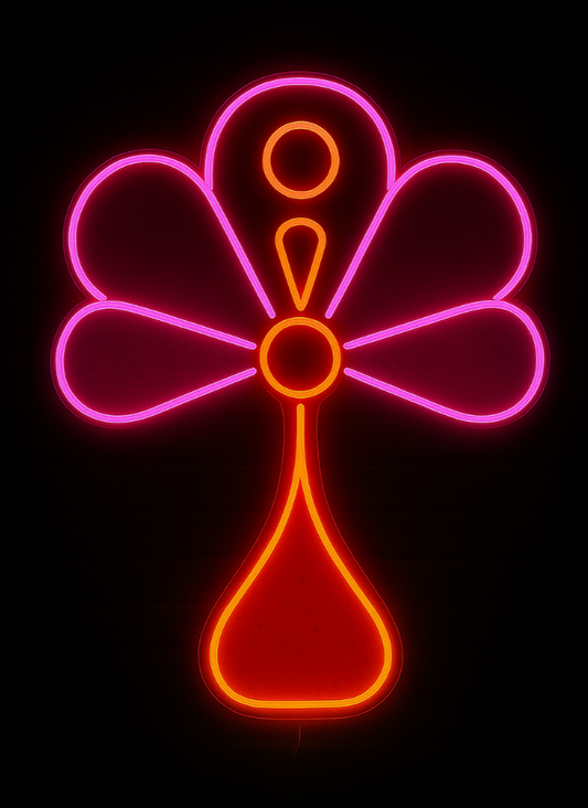 mod blossom flower neon sign
