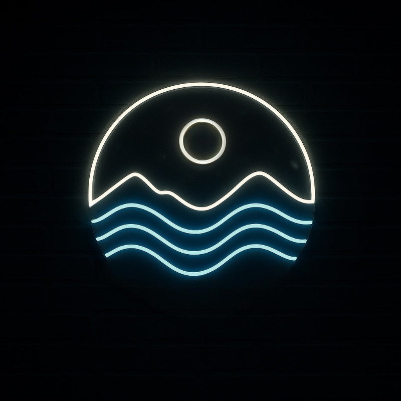 moon tides neon sign