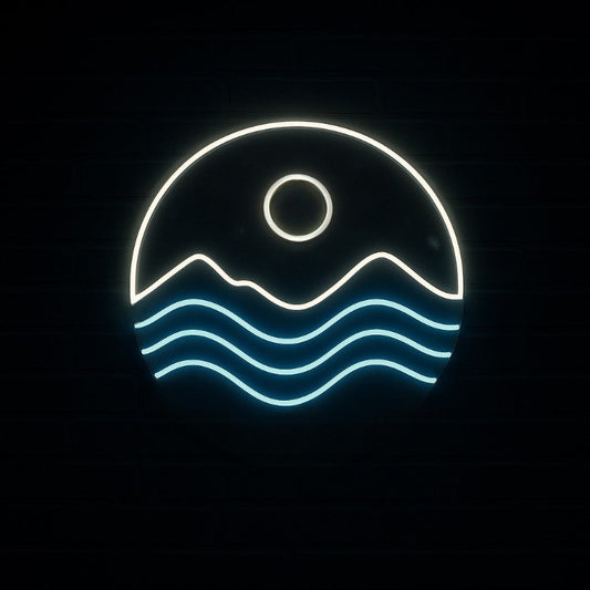 moon tides neon sign