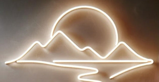 mountain adventures neon sign