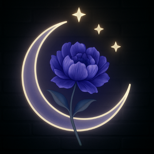 night blooms moon flower neon wall art