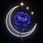 night blooms moon flower neon wall art