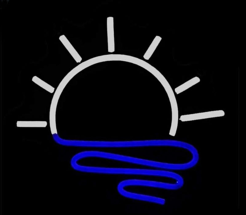 ocean sunset neon sign
