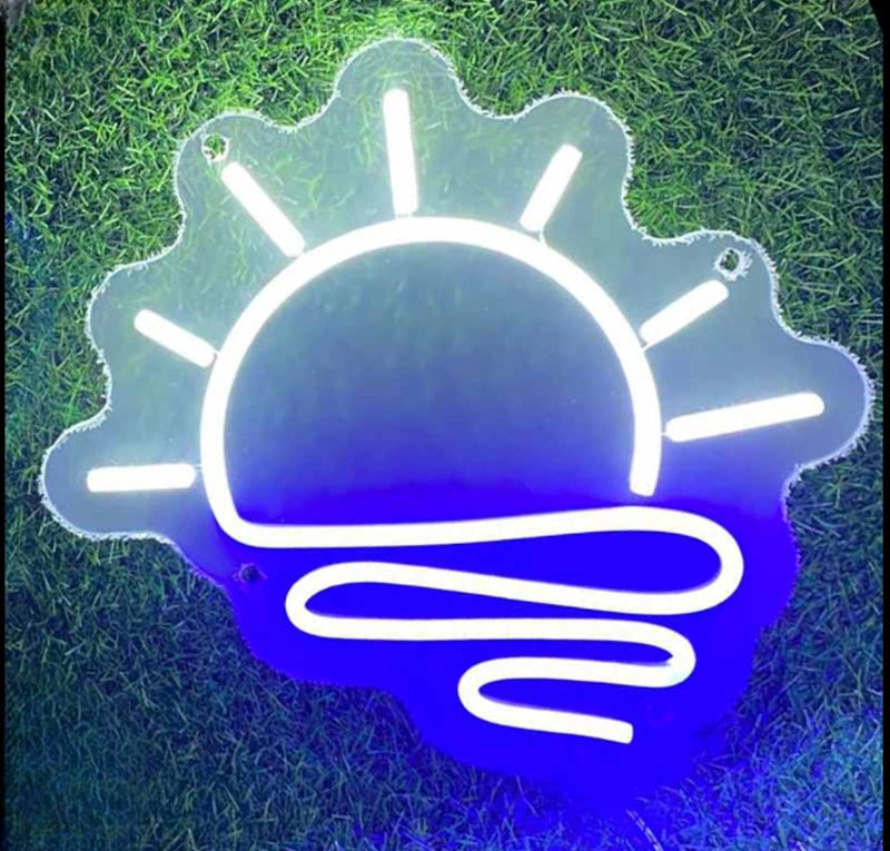 ocean sunset neon sign