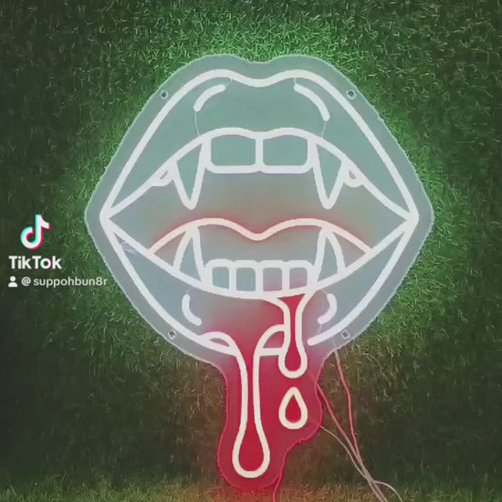 bloodlust vampire neon sign