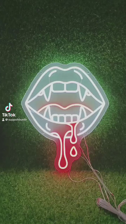 bloodlust vampire neon sign