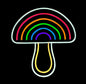 rainbow mushroom neon sign