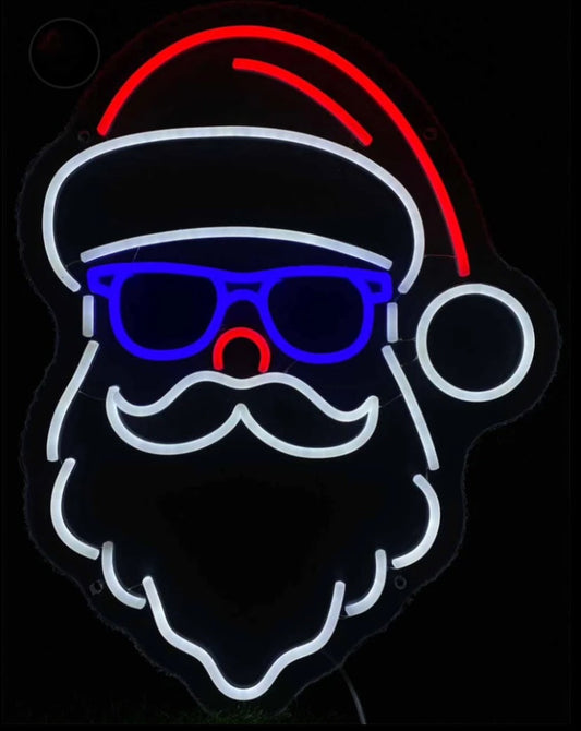 Santa soul sunglasses neon sign