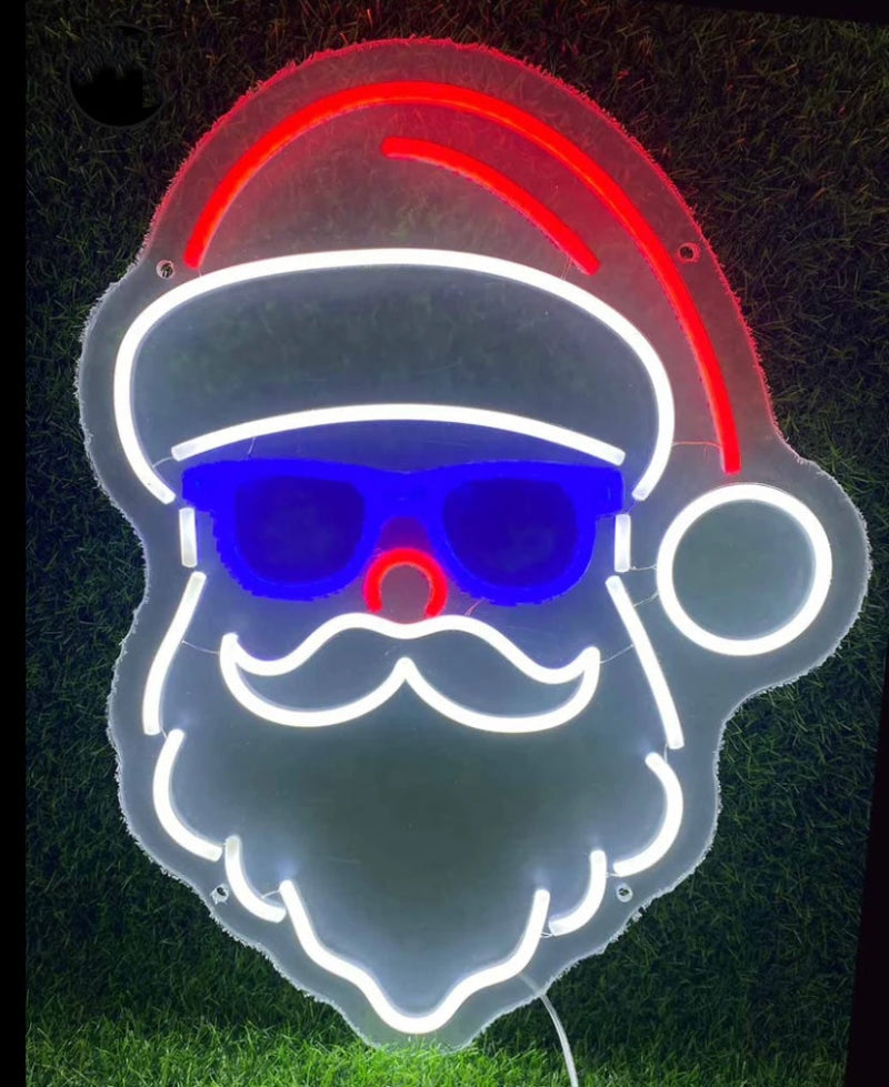 Santa soul sunglasses neon sign 