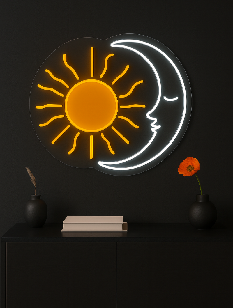 sol and luna neon sign