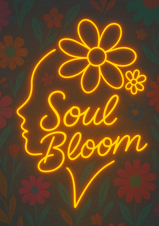 soul bloom flower neon wall art