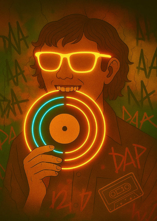 sound bites neon record wall art