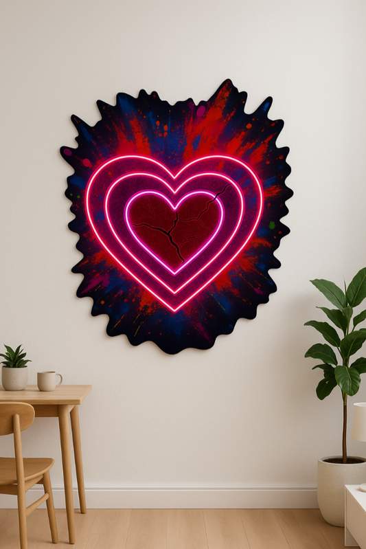 splatterproof heart neon art