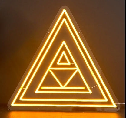 stillness triangle neon sign