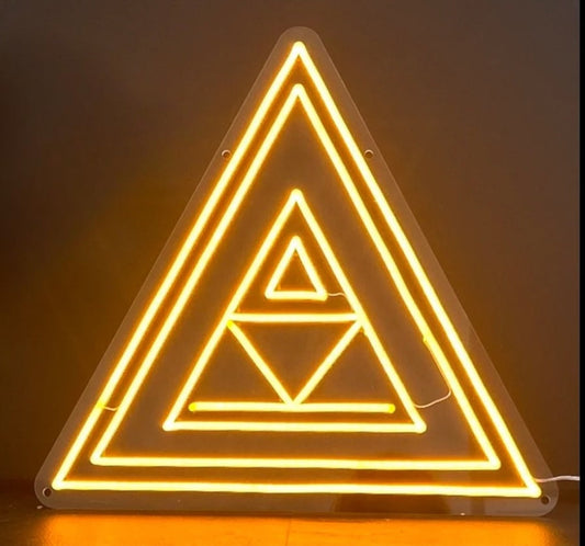 stillness triangle neon sign