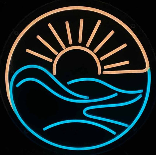 sunny waves neon sign