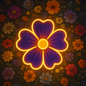 violet voltage flower neon wall art
